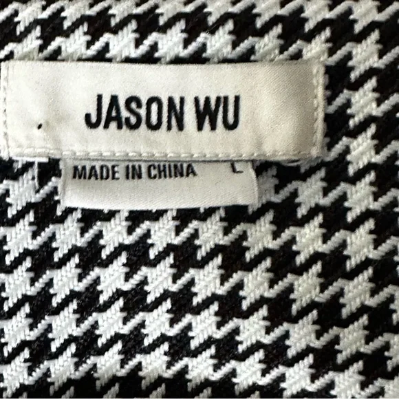 NWT Jason Wu Black And White Houndstooth Blazer Wrap Mini Dress Women’s Size L - Picture 7 of 12